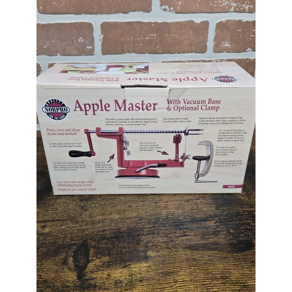 Norpro‎ Apple Master Peeler Parer Slicer & Corer w Blade 866R Vacuum Base